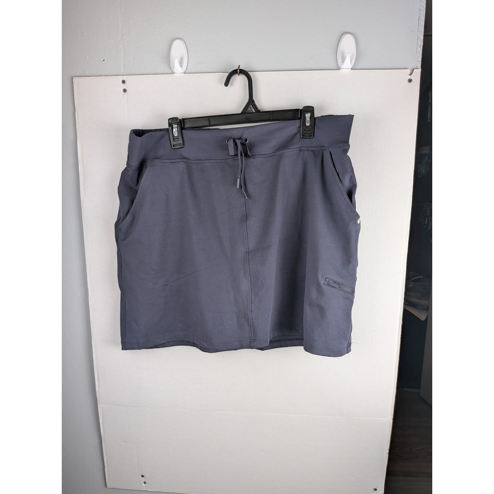 Marika Womens Skirt Size XXL Gray Athletic Skort Zip Pocket Drawstring Waist